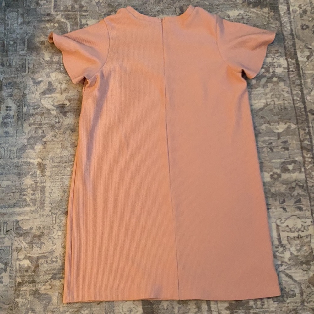 Dusty pink Shift Dress with Ruffle - Picture 2 of 2
